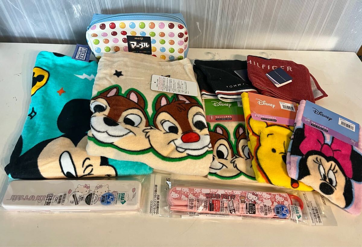 キャラクターグッズ ディズニー マーブルチョコ サンリオ ハローキティ タオル お箸セット TOMMY ハンカチ E0235_1