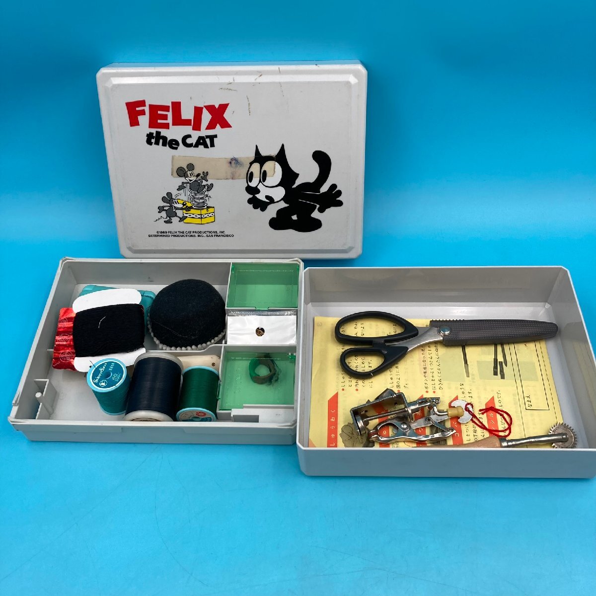 70年代　ヴィンテージ　裁縫セット 13856P110】裁縫道具 ソーイングセット レトロ FELIX the CAT 昭和