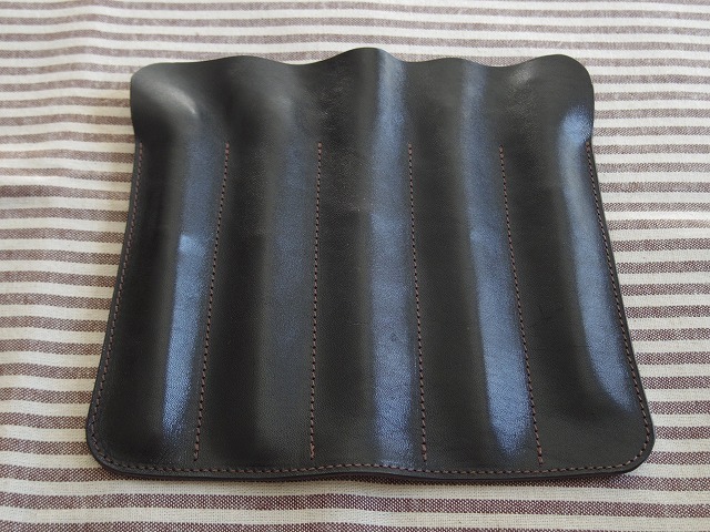 ■■ハンドメイド 革ジャン用の革で作った 本革5本ペンシース■■【黒】012_1
