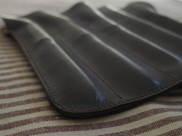■■ハンドメイド 革ジャン用の革で作った 本革5本ペンシース■■【黒】012_2