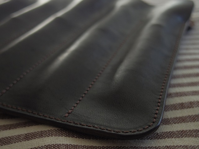 ■■ハンドメイド 革ジャン用の革で作った 本革5本ペンシース■■【黒】012_3