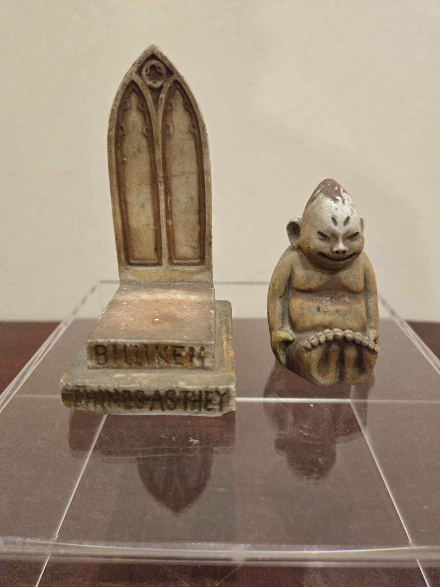 ビンテージ ビリケン USA 陶器製 BILLIKEN アンティーク 当時物 オブジェ 縁起物 時代物 ビリケン像 福の神 幸運の神 希少_5