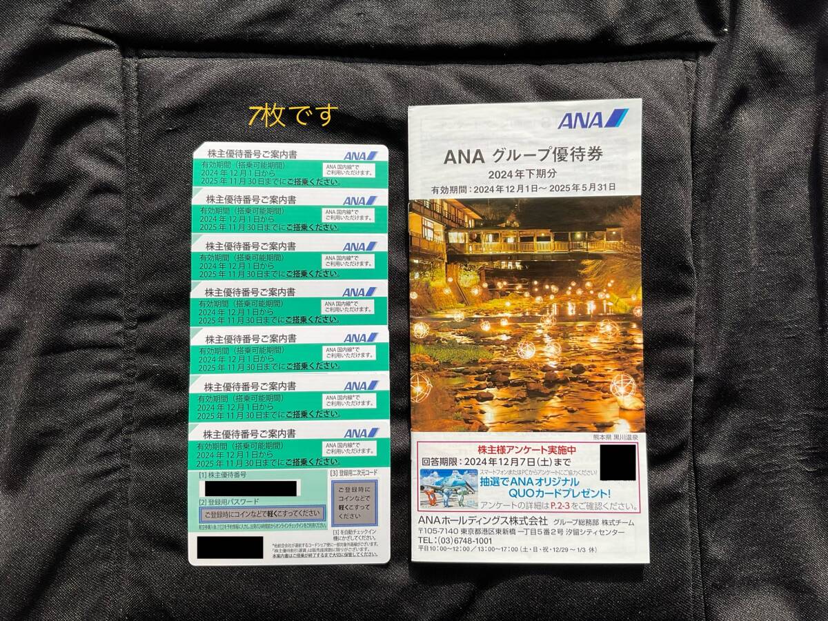 【最新版】ANA 全日空株主割引券　7枚　2024年12月1日〜2025年11月30日まで有効　& ANAグループ優待券(2024年下期分) 1冊付_1