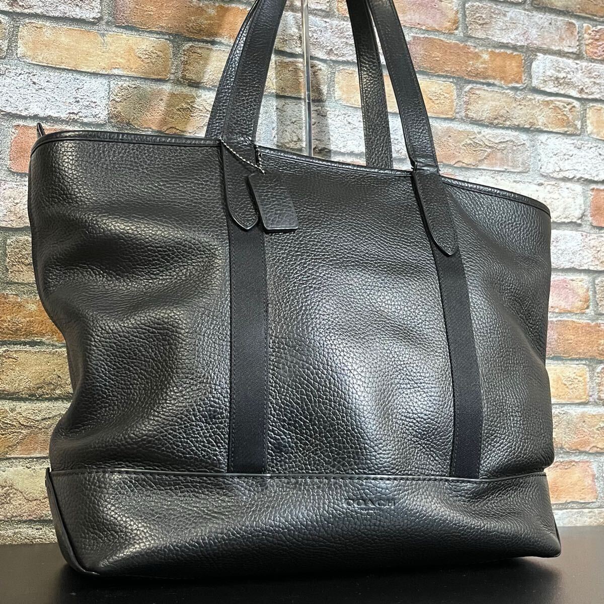 状態良!! A4可 COACH コーチ ビジネス トートバッグ メンズ レザー