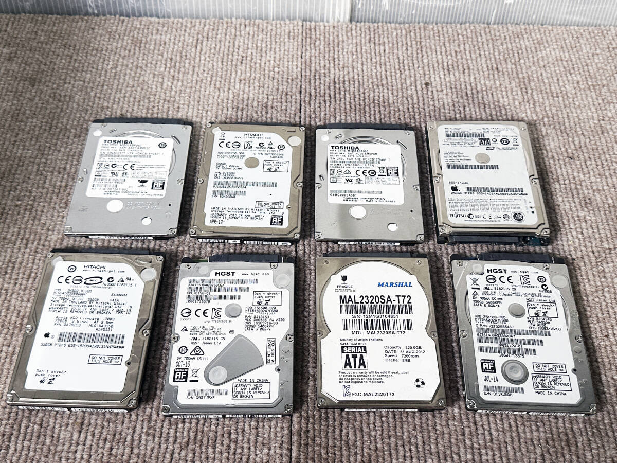 ★ 中古★8個セット★2.5インチ HDD SATA 250GB～500GB /日立/東芝/HGST/FUJITSU【HDD まとめ】E8F3_1