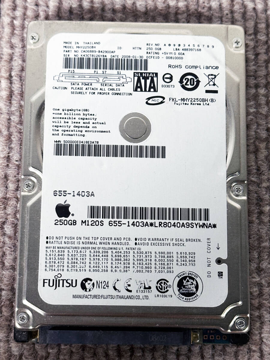 ★ 中古★8個セット★2.5インチ HDD SATA 250GB～500GB /日立/東芝/HGST/FUJITSU【HDD まとめ】E8F3_6