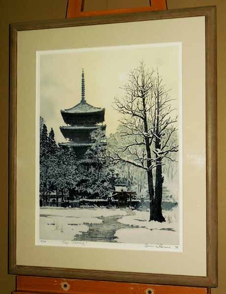 Brian Williams 雪景色 版画 直筆サイン TP 真作＊ 人気画家 ブライアン・ウィリアムズ「Toji Morning」超希少30部
