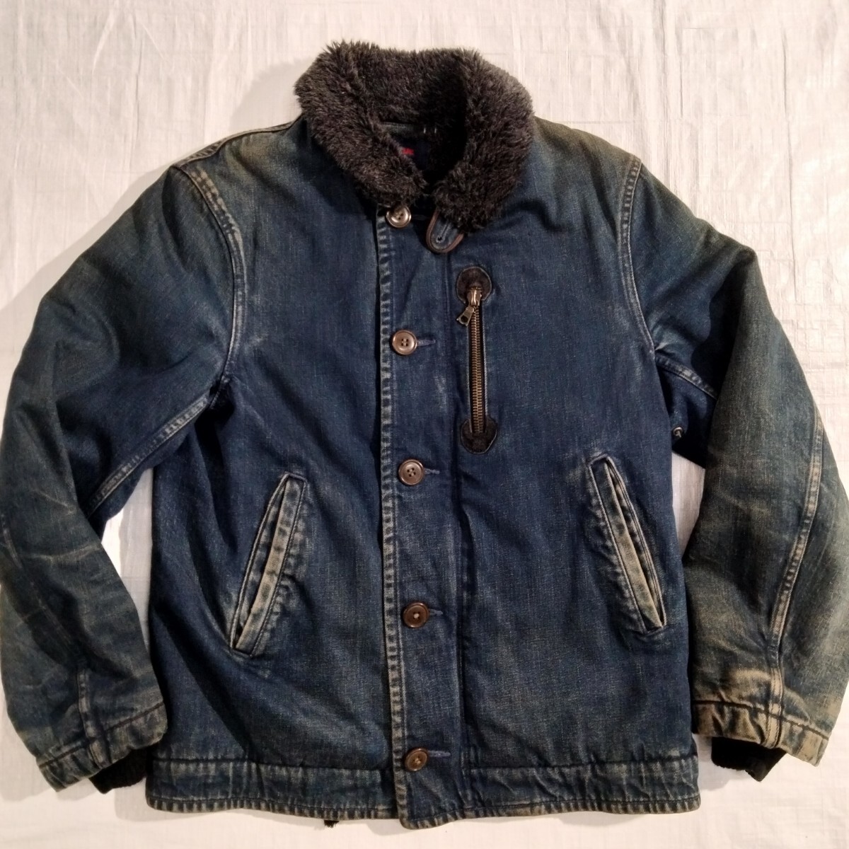 BLUE BLUE ブルーブルー 色落 加工 デニム N-1 デッキ ジャケット 