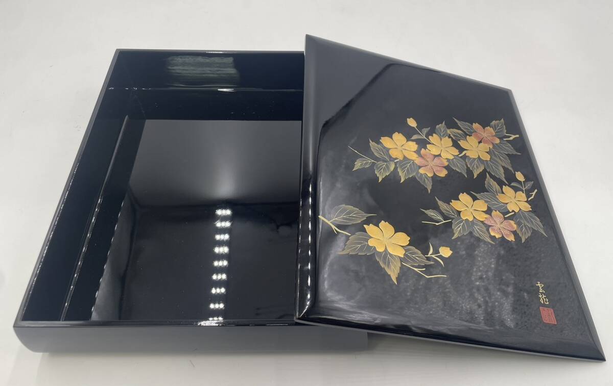 旧家蔵出し 未使用 美品 保管品】山吹 蒔絵 YAMABUKI 会津塗 本金研