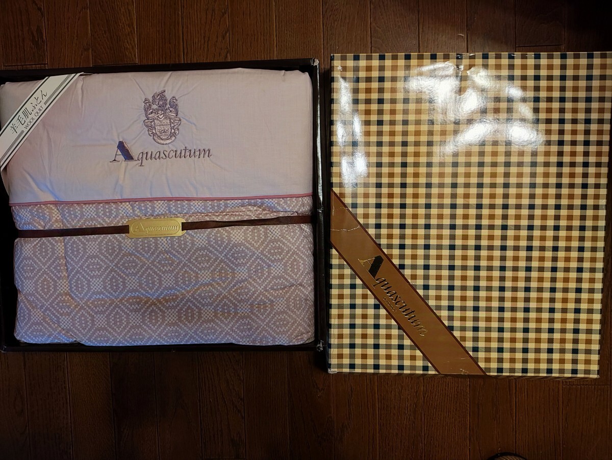 寝具 ○Aquascutum 羊毛肌ふとん ハウスチェック&ペイズリー