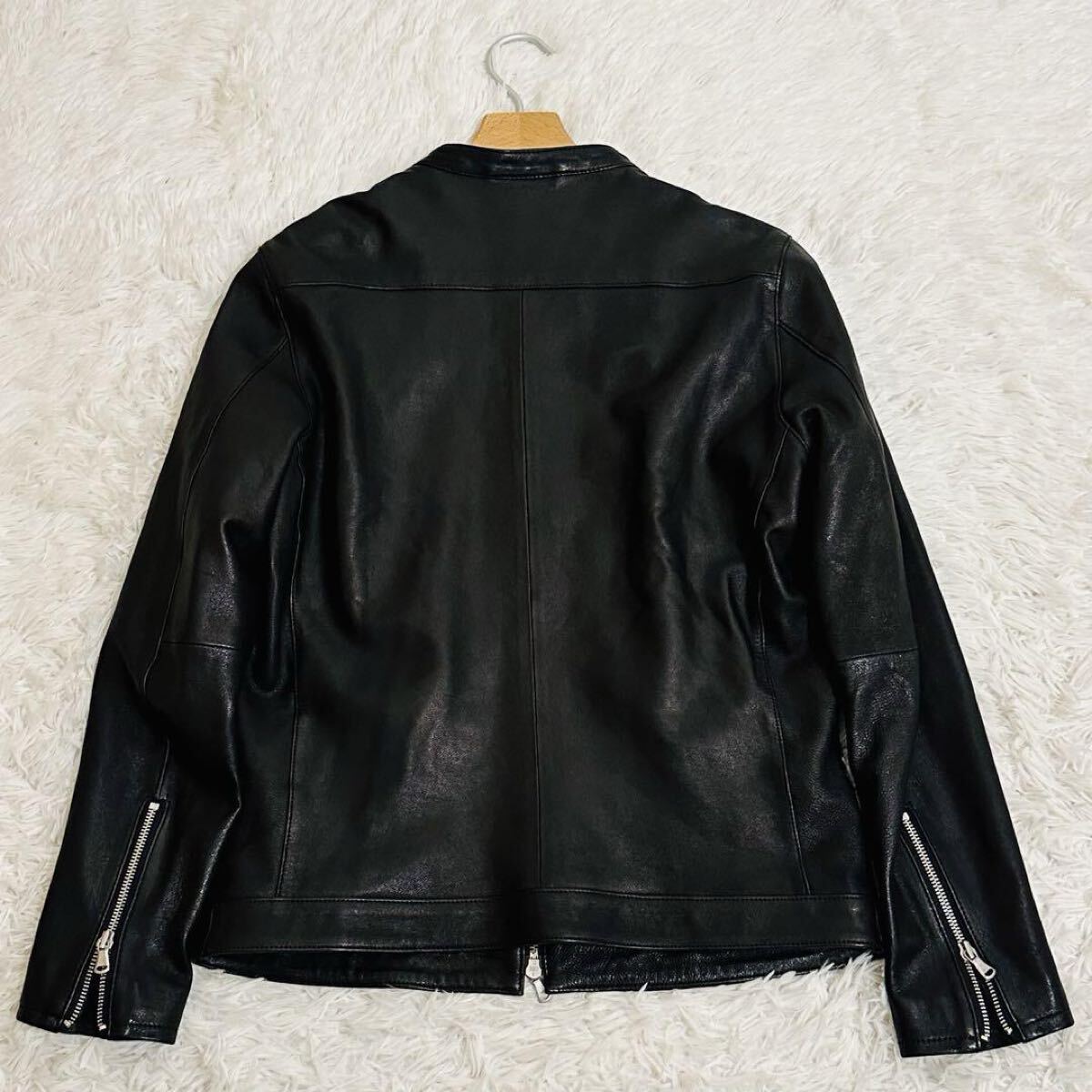 美品 希少L フリークスストア ゴートレザー シングルライダース 