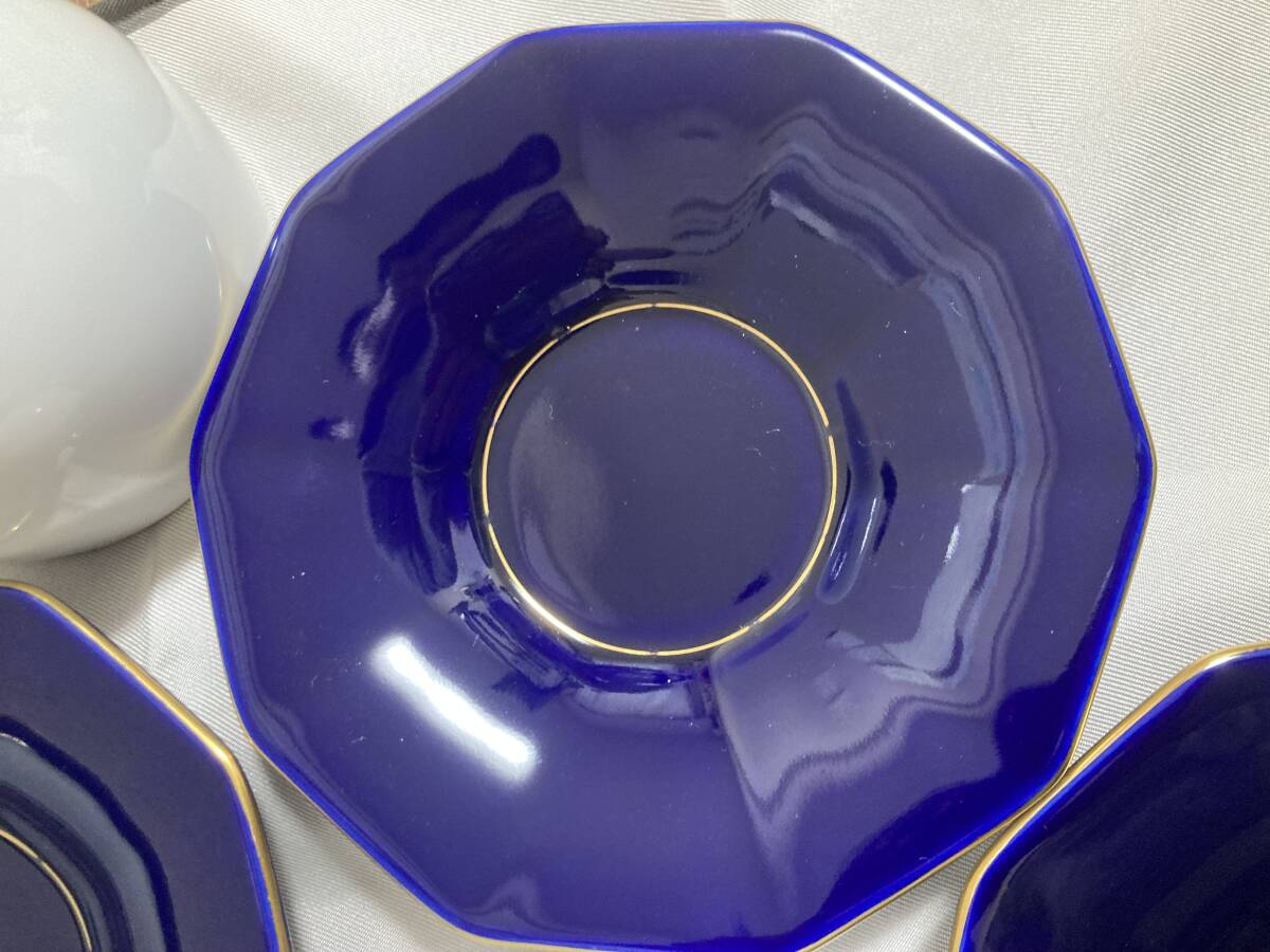 1円~スタート】香蘭社 湯呑み＆茶托 5客 セット【現状品】 湯のみ5客
