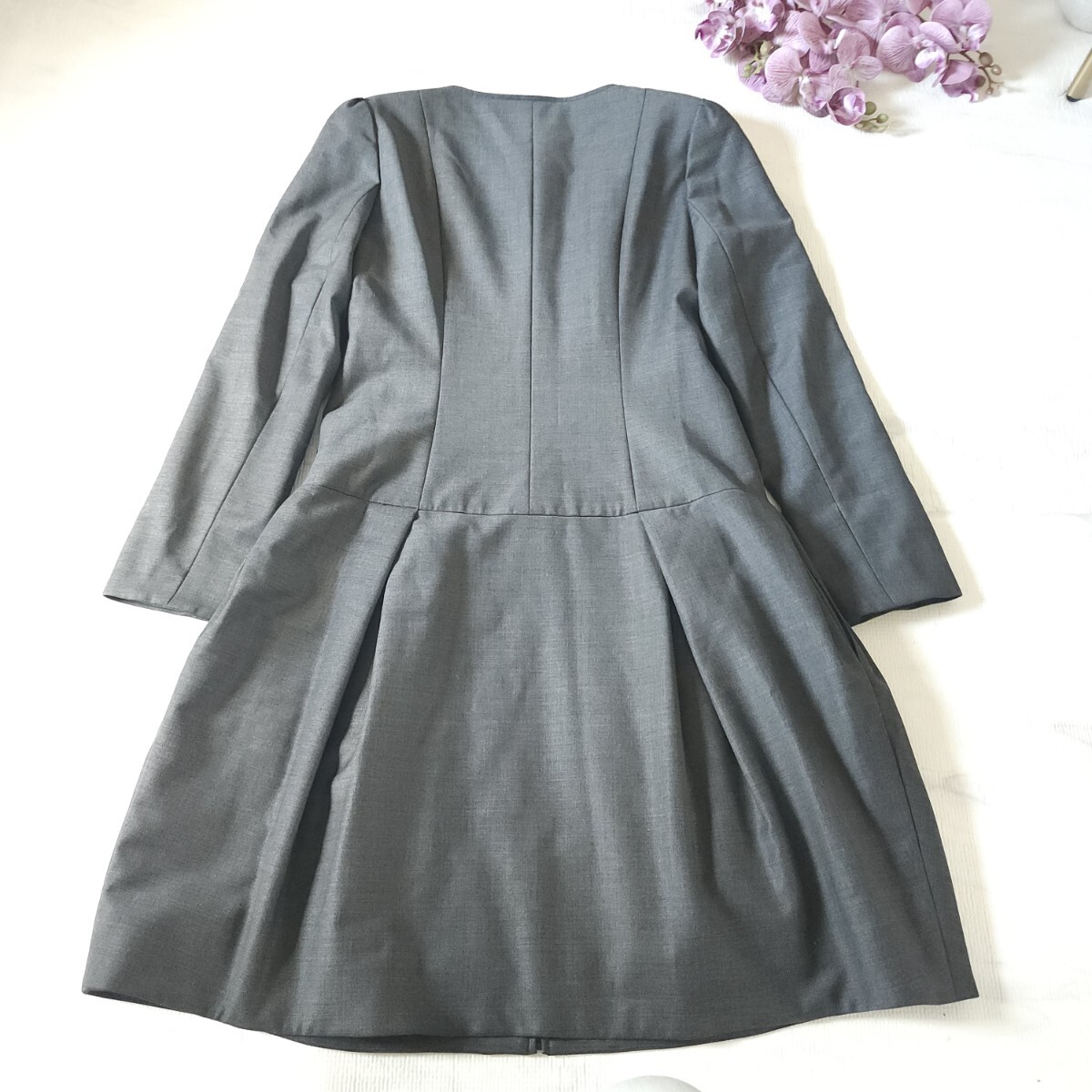 美品 Rene basicジップアップバルーンコート ワンピースグレー36サイズ 