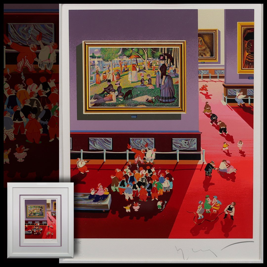 正規品，最新作 真作 ヒロ ヤマガタ 直筆サイン スーラ シルクスクリーン 版画 美術館シリーズ 絵画 額装品 縦67cm&times;横58cm 2349(シルクスクリーン)｜売買されたオークション情報、yahooの商品情報をアーカイ シルクスクリーン