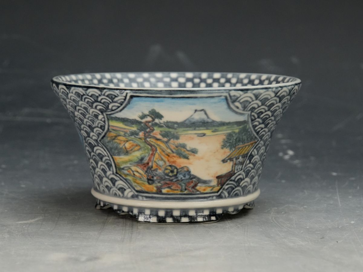 祥石　丸　盆栽鉢　人気鉢　絵鉢 祥石 丸 盆栽鉢 人気鉢 絵鉢 工芸品 ホビー・楽器・アート 【公式通販】