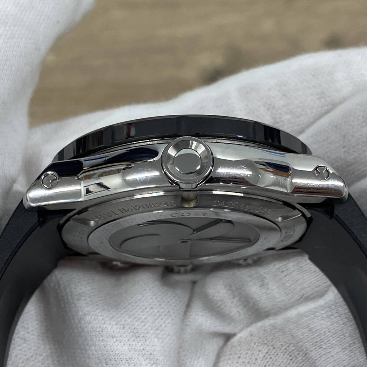 稼働品 EDOX エドックス クロノオフショア 1 クロノグラフ デイト 10221-3-NIBU2 腕時計 メンズ クォーツ 回転ベゼル ステンレス 