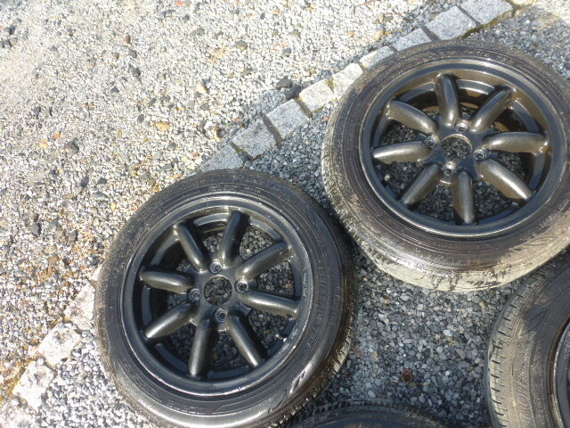 BR ブラックレーシング　6J14　＋40　ダンロップ　155/65R14　2019年製　タイヤ　4本 ブラックレーシング 14インチ BR Yahoo ホイール 自動車