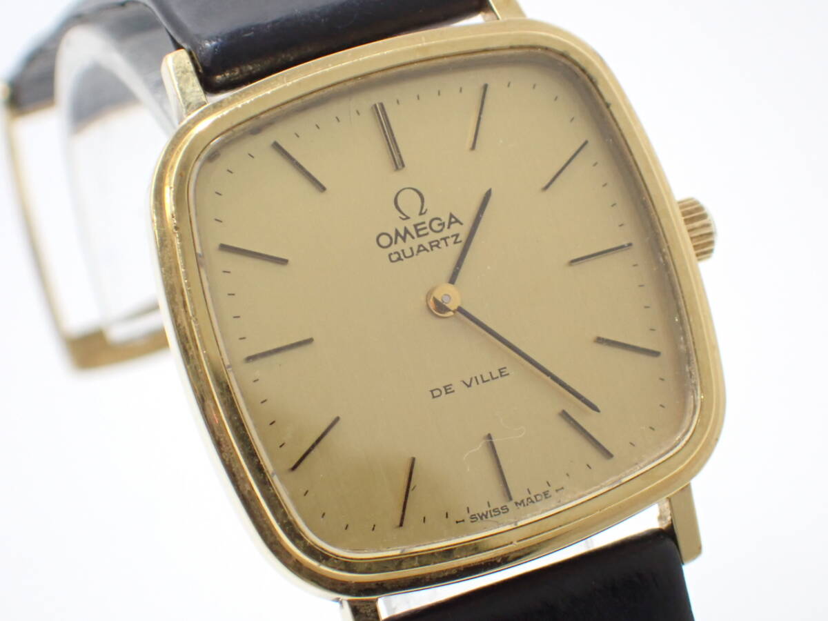 稼働品 1円～☆OMEGA オメガ QZ メンズ腕時計 DE VILLE デビル 