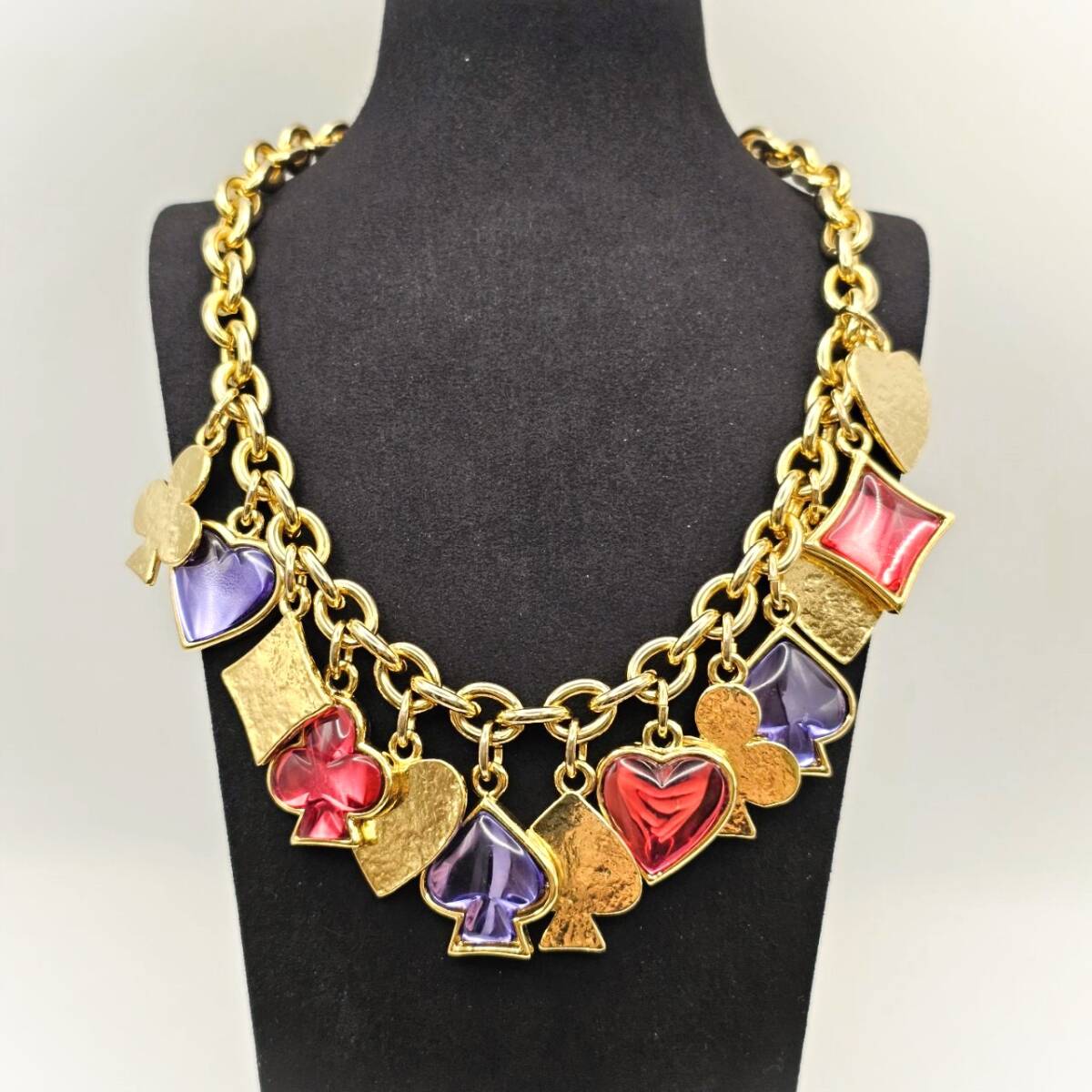 美品 Yves Saint Laurent イヴサンローラン ネックレス 大振り カラー 