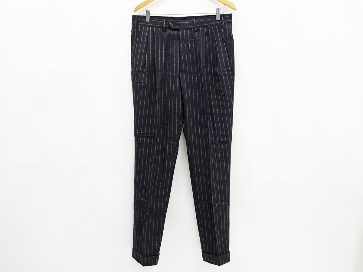 エトロ スーツ グレー系ストライプ ETRO 】ストライプメンズスーツ