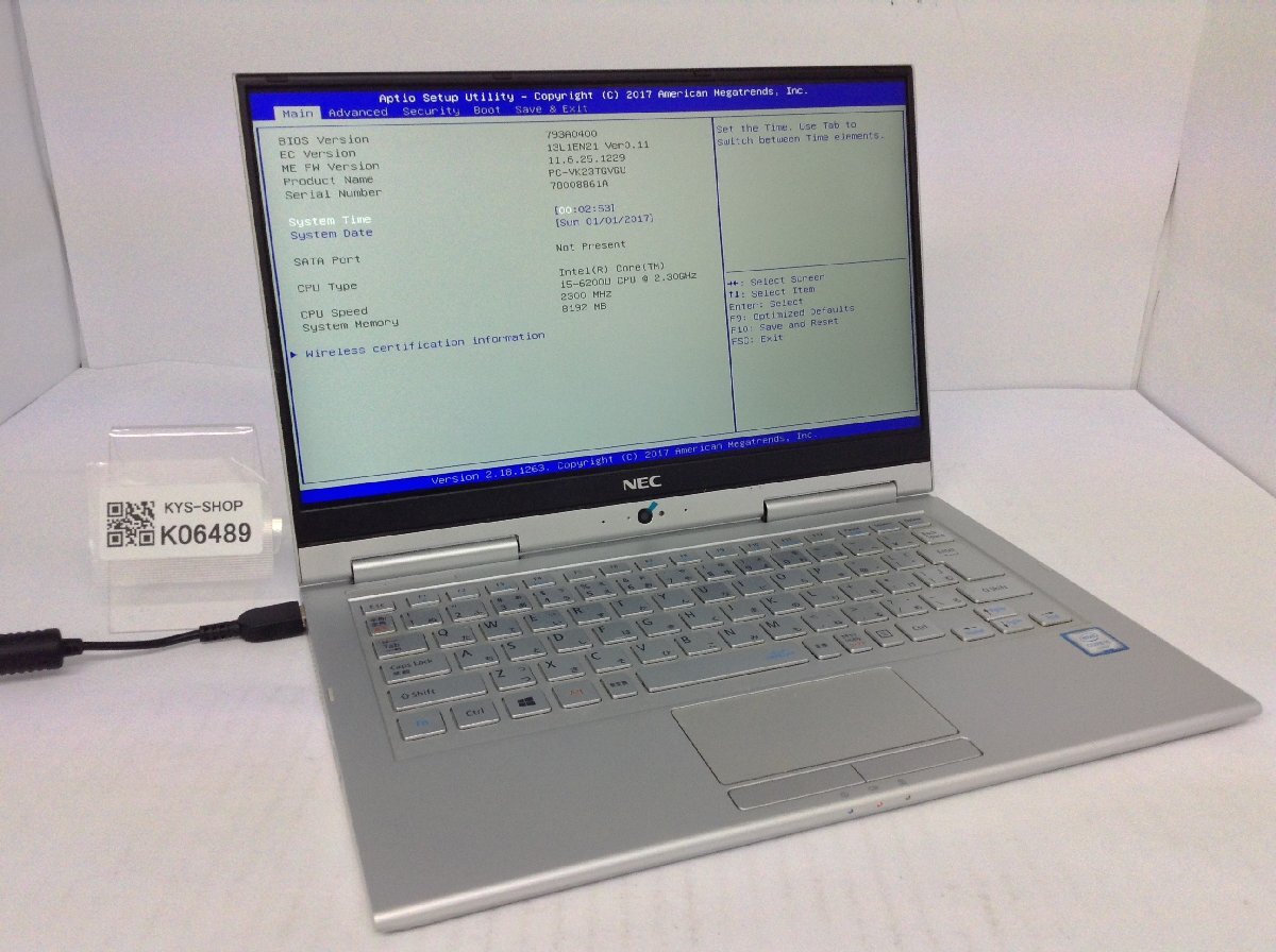 ジャンク/ NEC PC-VK23TGVGU Intel Core i5-6200U メモリ8.19GB