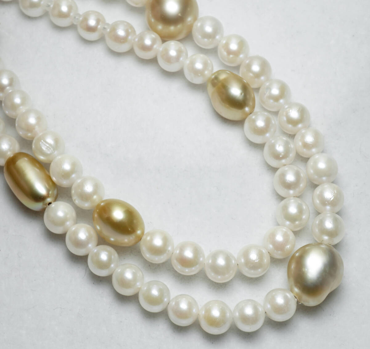 ★天然南洋白蝶パール ケシ珠 ゴールド 8.5mm アコヤパール 5.0mm 最高級 43.5cm SV ネックレス 宝石 ジュエリー jewelry_2