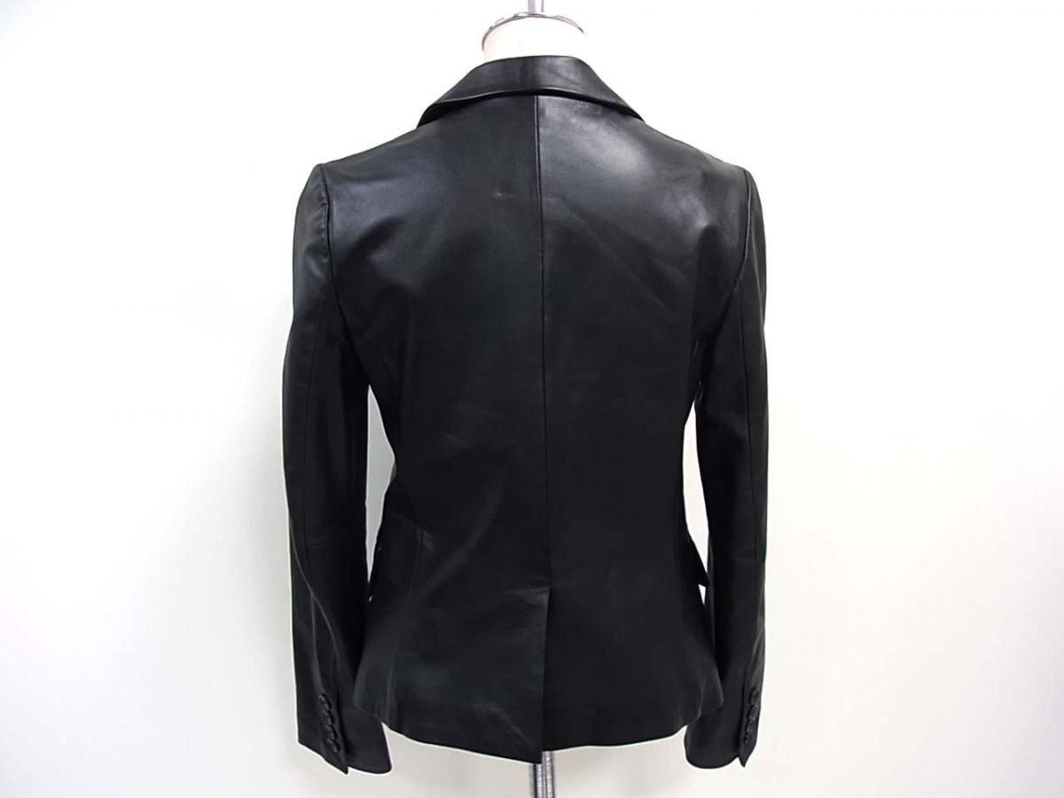 ◇DKNY DONNA KARAN NEWYORK ラムレザージャケット 羊革 テーラード 