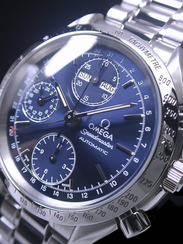 ★極美品 OMEGA オメガ スピードマスター トリプルカレンダー3521.8000 バルジューCal.7751 ネイビー デイデイト 綺麗！★_2