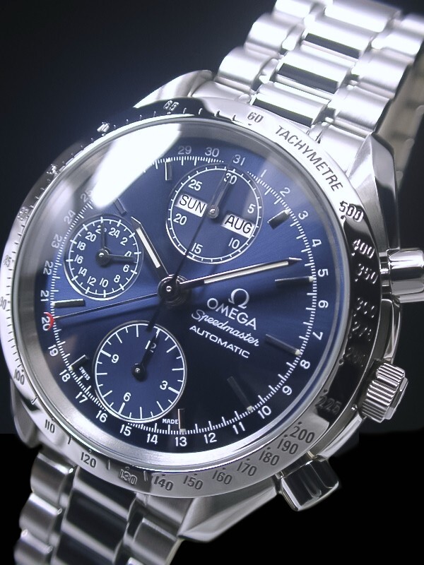 ★極美品 OMEGA オメガ スピードマスター トリプルカレンダー3521.8000 バルジューCal.7751 ネイビー デイデイト 綺麗！★_3