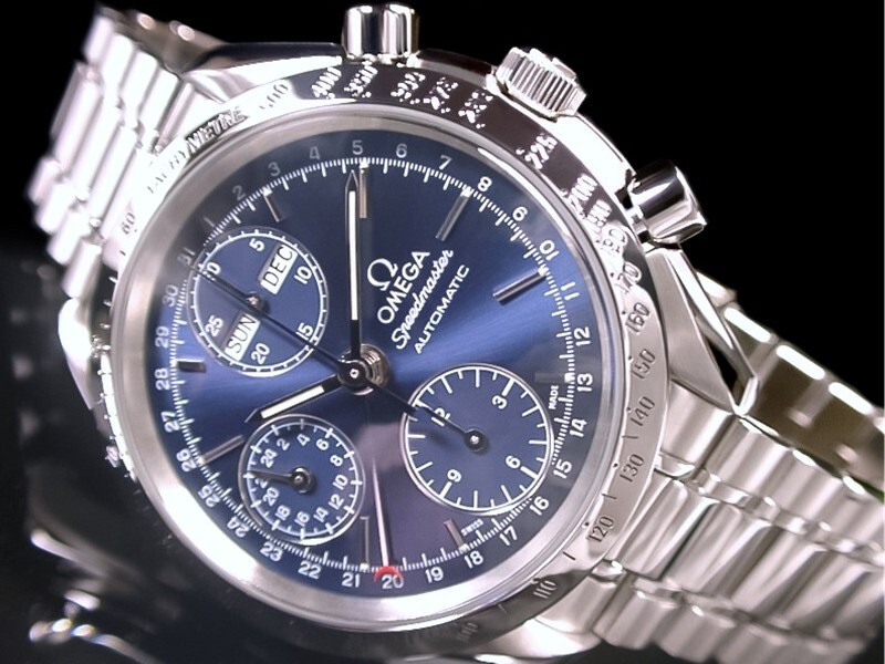 ★極美品 OMEGA オメガ スピードマスター トリプルカレンダー3521.8000 バルジューCal.7751 ネイビー デイデイト 綺麗！★_4