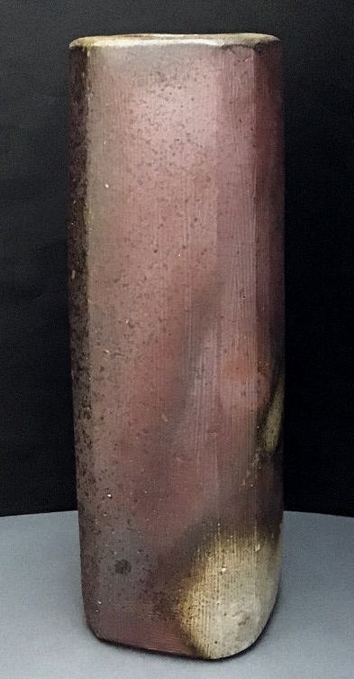 【爺】★ 島村 光 ★ 備前四方花生 /共箱 ★ 県重文作家 ★960 _5