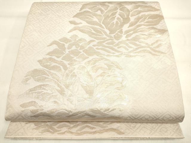 平和屋着物■洛風林　工芸帯地　六通柄袋帯　草花文　金糸　正絹　逸品　DAAL4309jm