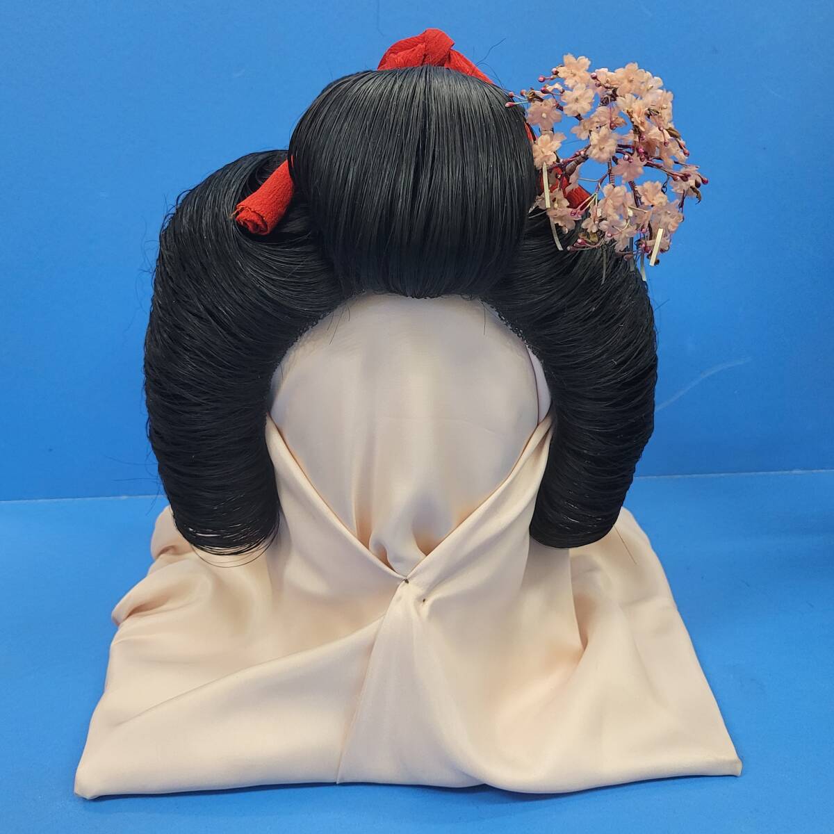 日本髪かつら　大丸髷　アンティークかんざし付き U0126-202□コレクター放出品 日本髪 かつら ⑩ 櫛 かんざし 明治時代