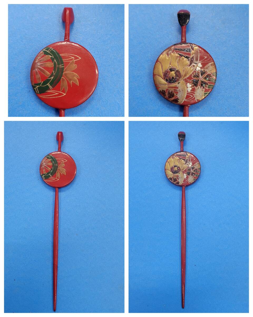 U0126-202□コレクター放出品 日本髪 かつら ⑩ 櫛 かんざし 明治時代