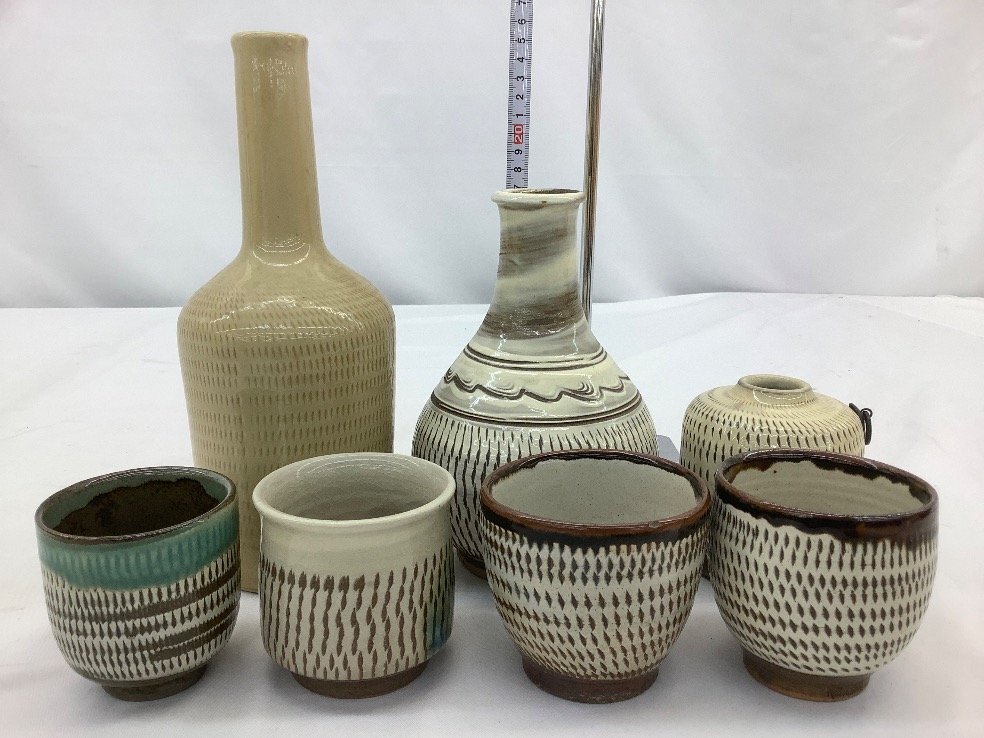 小石原焼/小鹿田焼 陶器まとめ/大皿/花瓶/湯呑 など 皿立て付属せず
