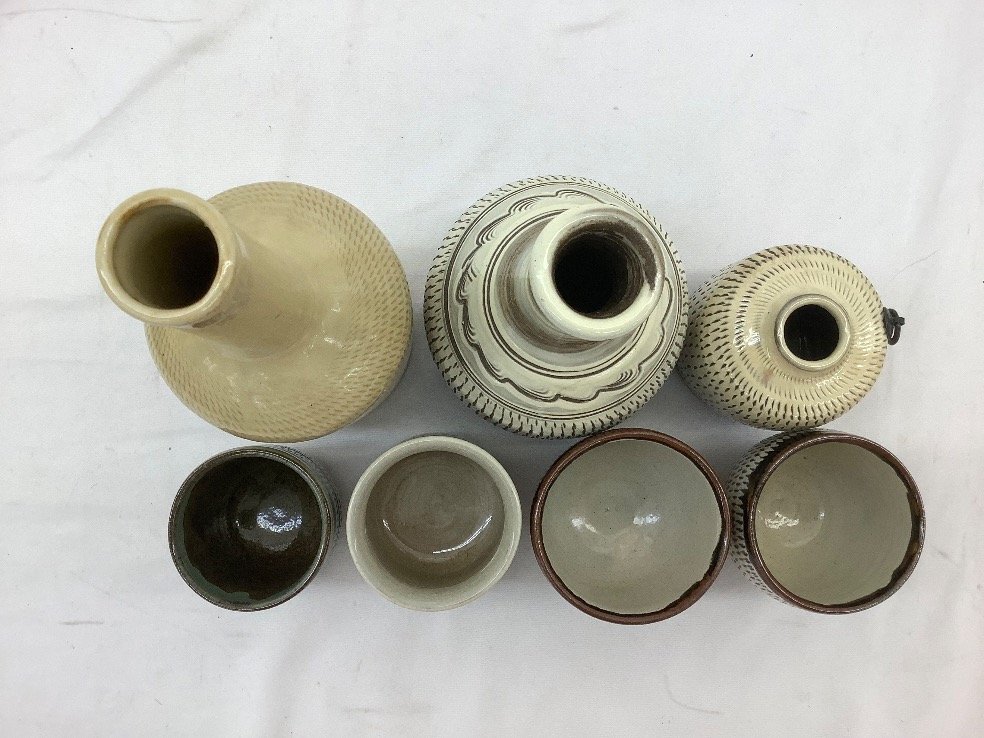 小石原焼/小鹿田焼 陶器まとめ/大皿/花瓶/湯呑 など 皿立て付属せず