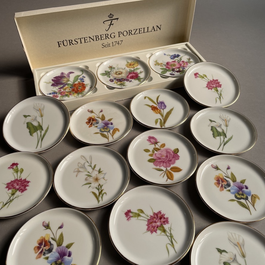 MS2444 西ドイツ FURSTENBERG フェルステンベルグ 花柄 豆皿 小皿 15点