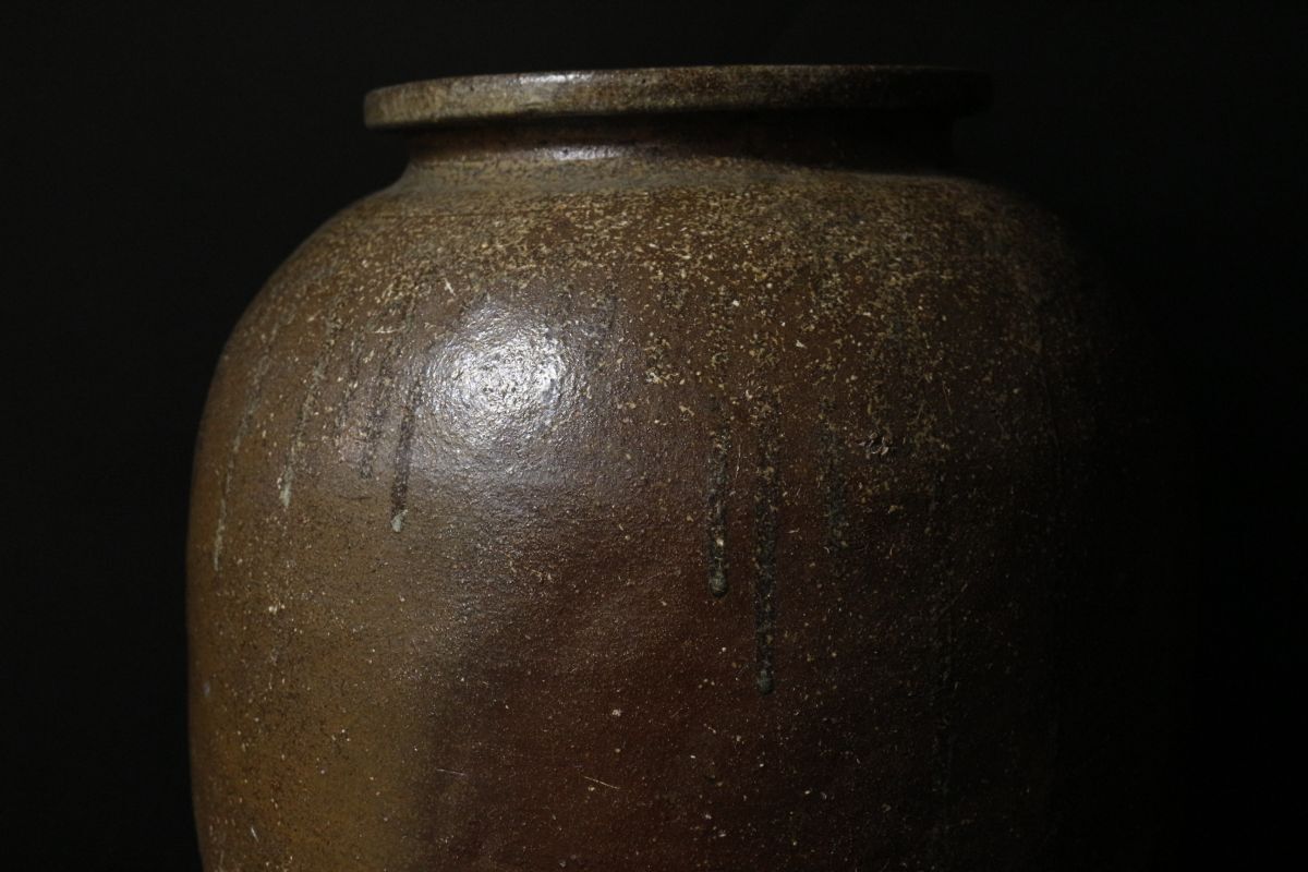 LIG】古丹波 大甕 56.5㎝ 大壷 自然釉 古美術品 旧家収蔵品[.