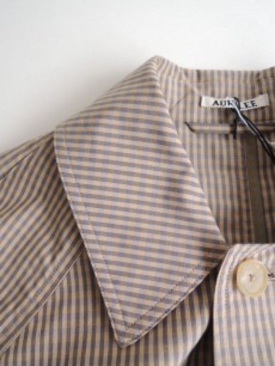 AURALEE / FINX WEATHER CLOTH CHECK COAT AURALEE FINX POLYESTER