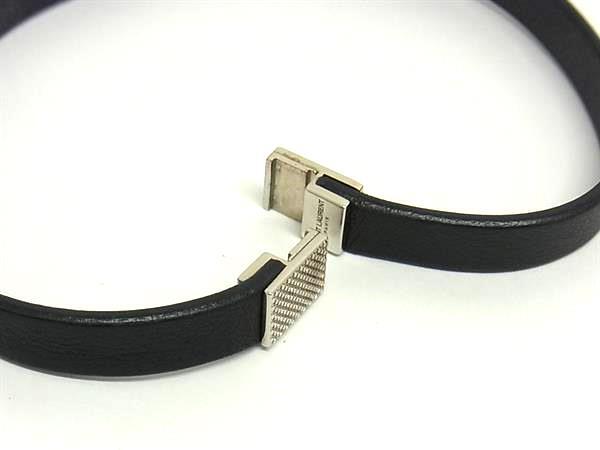 1円 SAINT LAURENT サンローラン レザー ブレスレット アクセサリー 