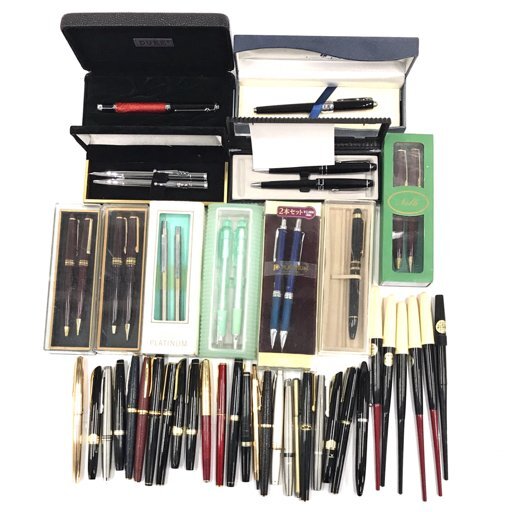 プラチナ 万年筆 ペン先 18K 他 パイロット エリート 等 シャープペン 含む 現状品 総重量約1.5kg まとめ_1