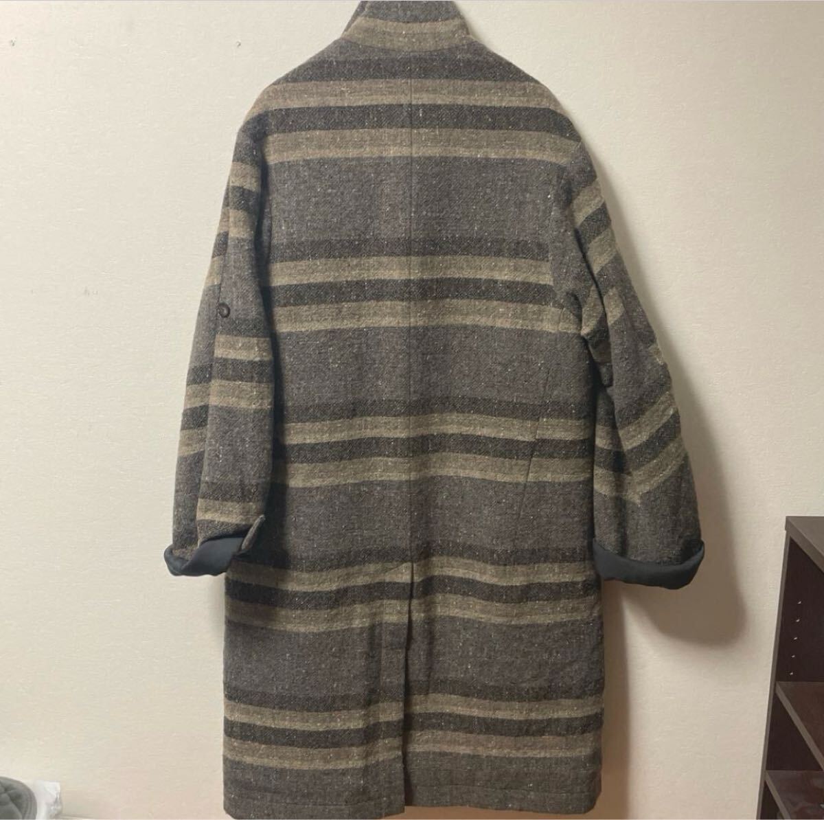 DEVOA Hight neck coat striped wool 【公式通販】