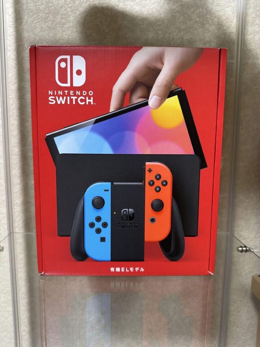 【新品 未使用品】 Nintendo Switch 有機ELモデル Joy-Con(L) ネオンブルー (R) ネオンレッド_1