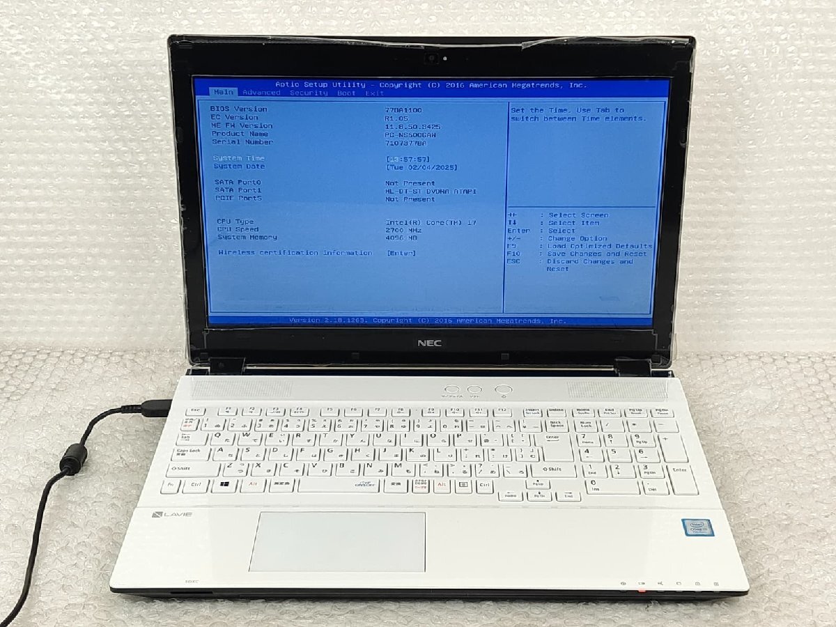 ○○【ジャンク】NEC LAVIE NS600/G PC-NS600GAW / i7 6世代 詳細不明