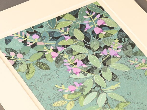 流】本荘正彦 木版画 4枚揃 額付 HA749 木版画で本荘正彦が制作した和
