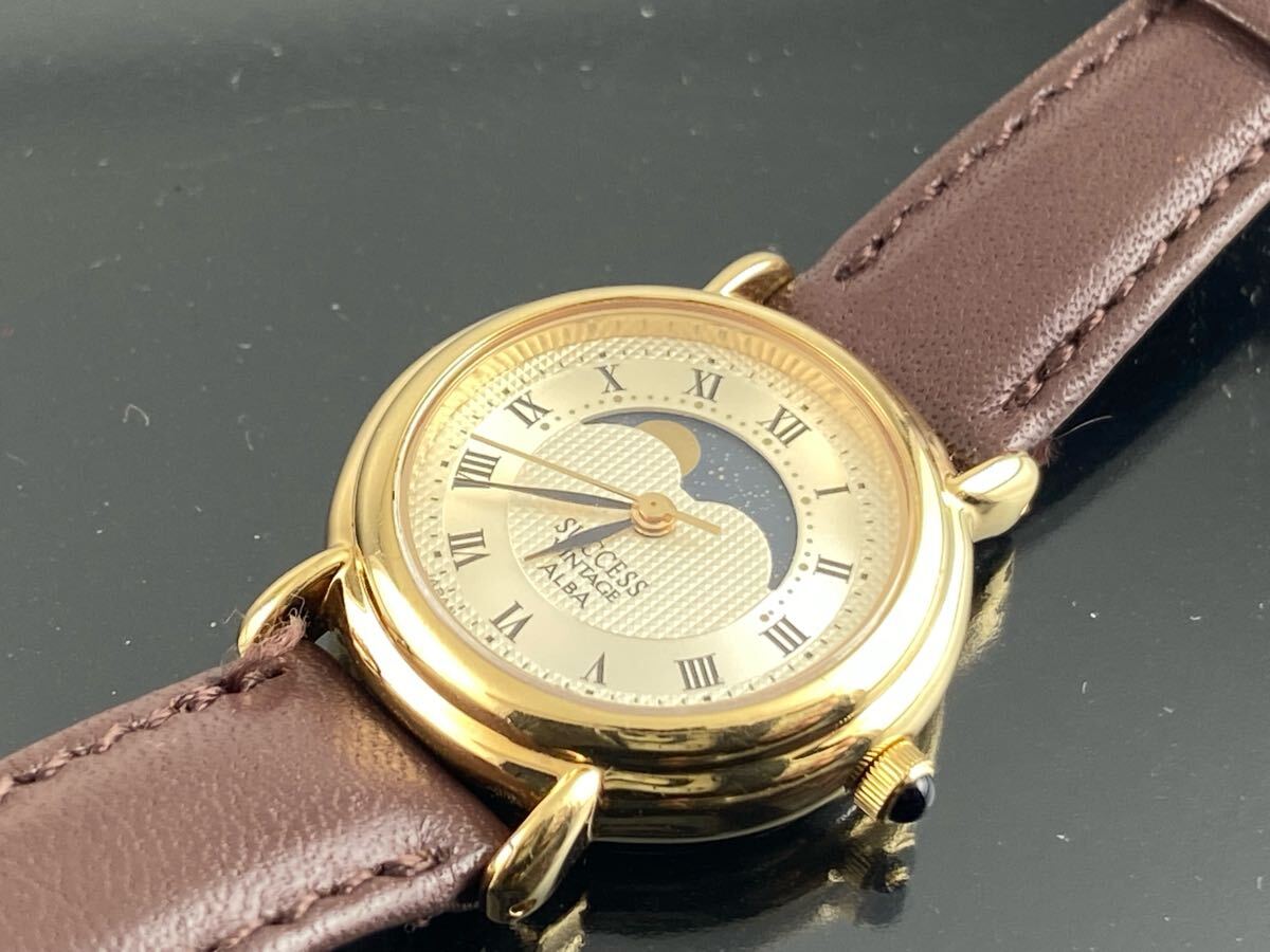 1円～☆レディース腕時計 クォーツ セイコー SEIKOムーンフェイズ ALBA