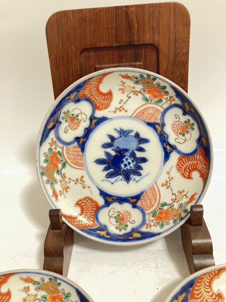 古伊万里 和》 色絵金彩花籠の図小皿17客 D00069 公式通販