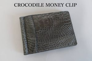 新品 スマートな男用 クロコダイル マネークリップ グレー 12