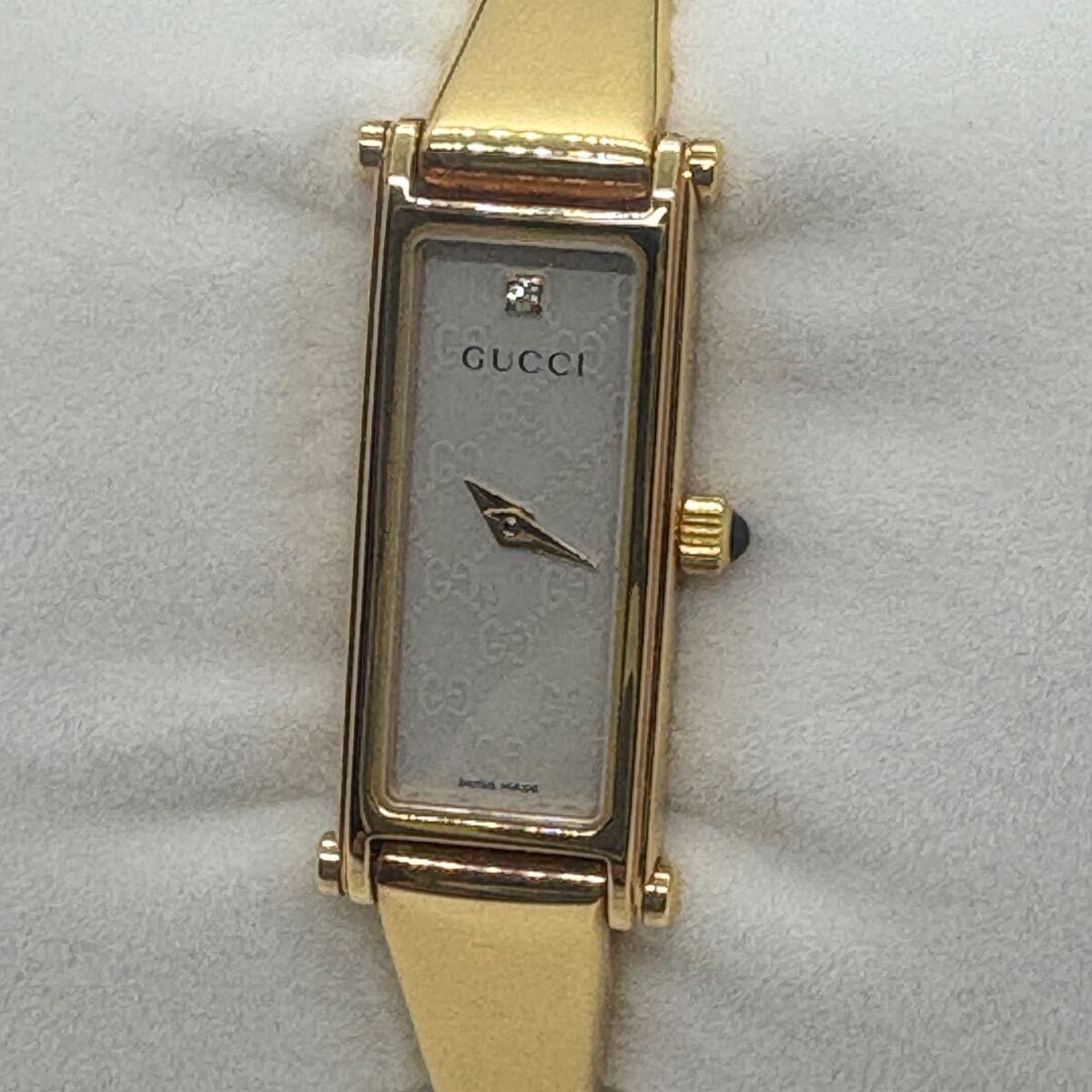 K-2165】GUCCI グッチ 1500L クォーツ ゴールド色 バングルウォッチ