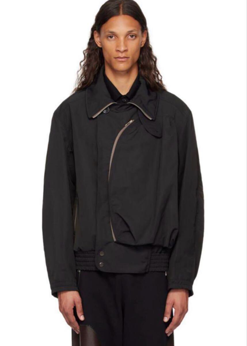 DRIES VAN NOTEN ブラック パデッド ジャケット(テーラードジャケット